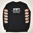 HWY×US/Cal Trans L/S T-Shirt（エイチダブリューワイ×アス Tシャツ）ブラック×オレンジ×ホワイト [a-8212]