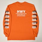 HWY×US/Cal Trans L/S T-Shirt（エイチダブリューワイ×アス Tシャツ）オレンジ×ブラック×ホワイト [a-8213]