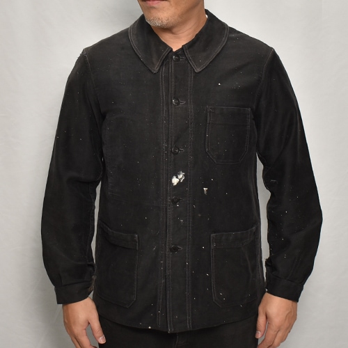 50's-60's Vintage French Black Moleskin Work Jacket(フレンチ