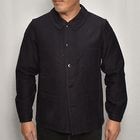 ・50's-60's Vintage French Black Moleskin Work Jacket(フレンチモールスキン ワークジャケット)ブラック/身幅54cm [y-0602]