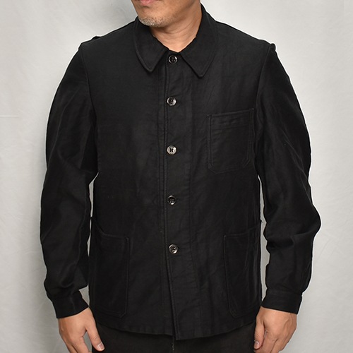 50's-60's Vintage French Black Moleskin Work Jacket(フレンチ