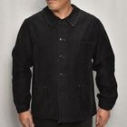 ・50's-60's Vintage French Black Moleskin Work Jacket(フレンチモールスキン ワークジャケット)ブラック/身幅56cm [y-0611]