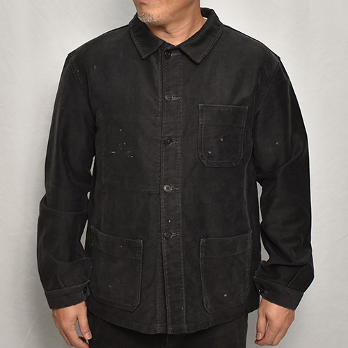50's-60's Vintage French Black Moleskin Work Jacket(フレンチ
