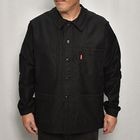 ・Old French Black Moleskin Work Jacket(フレンチモールスキン ワークジャケット)ブラック/身幅63cm [y-0613]