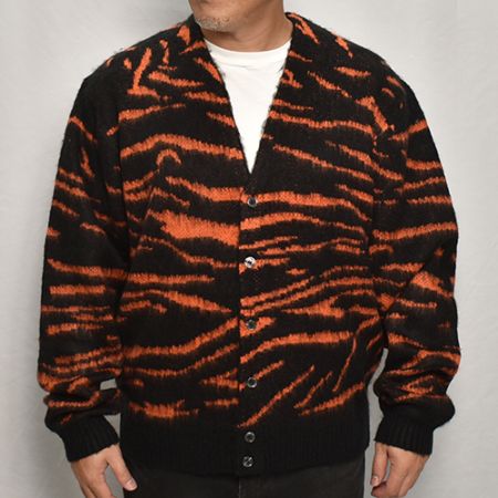 Penny's/Tiger Patterned Shaggy Knit Cardigan（ペニーズ ニット