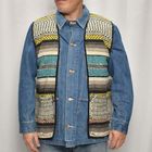 ��60's-70's Vintage Mexican Rag Vest��60's-70's������ơ��� �ᥭ������饰�٥��ȡ˥���󥸡ߥ��������ߥ֥롼 [y-0928]