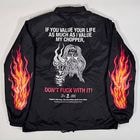 Suntee��Us/Don't Fuck with My Chopper Sherpa Lined Nylon Coach Jacket�ʥ���ƥ��ߥ��� �ܥ����������㥱�åȡ˥֥�å��ߥ�������/��å� [a-8377]