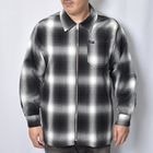 Cal Top/Ombre Checked Zip-Up Shirt Jacket�ʥ����ȥå� ����֥�����å�����ĥ��㥱�åȡ˥֥�å��ߥ��եۥ磻�� [a-8423]