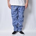 Crack Pattern Easy Pants�ʥ���å����������ѥ�ġ˥֥롼�ߥۥ磻�� [a-8432]