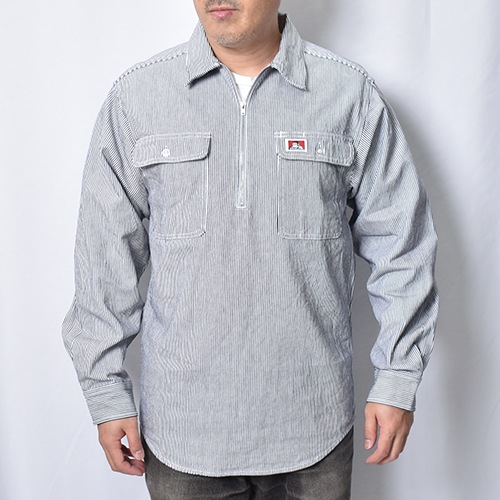 あべ　HEIHEI 3段BIGシャツ メンズ ロングスリーブシャンブレーシャツ ZCHAV36 - AIGLE（エーグル