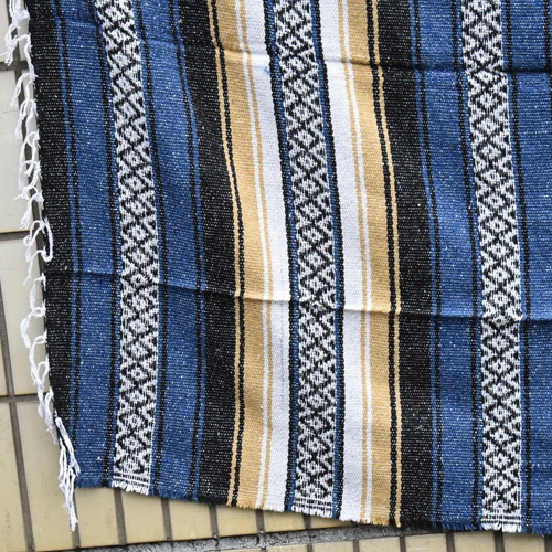 Mexican Rag Blanket（メキシカンラグブランケット）ブルー×ブラック