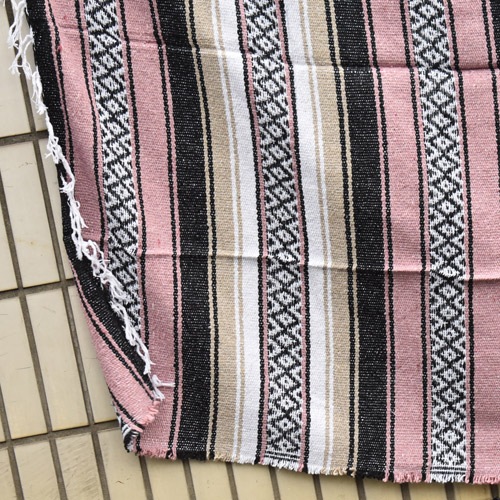 Mexican Rag Blanket（メキシカンラグブランケット）ピンク×ブラック