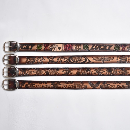 Brackney Leather Works/Embossed Leather Belt（ブラックニー レザー