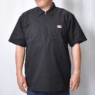 Ben Davis/1/2 Zip S/S Work Shirt�ʥ٥�ǥ��ӥ� �ϡ��ե��åץ���ġ˥֥�å� [a-8514]