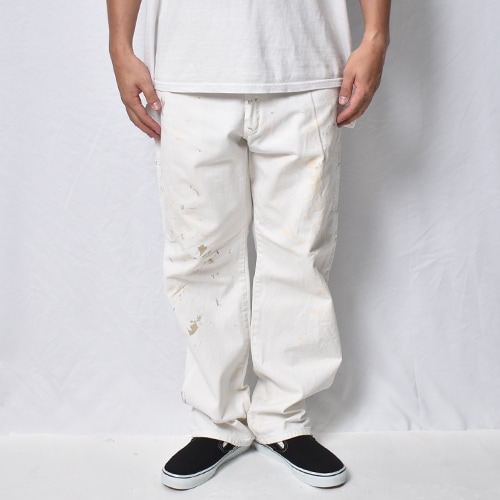 ア*ン様 Dickies ペインターパンツ W33 ホワイト ワークパンツ 雰囲 Dickies/White Drill Painter Pants with Sherwin Williams Tag
