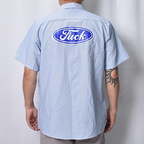Knosis ロゴワークシャツ ストライプ Knosis Logo Work Shirt ⁄ stripe