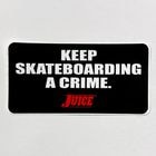 Juice Magazine/Keep Skateboarding A Crime Sticker�ʥ��塼���ޥ����� ���ƥå����� [a-8633]