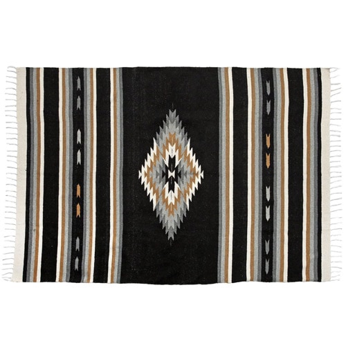 Black Mexican Rag Blanket（メキシカンラグブランケット）ブラック [a
