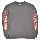 Flames Printed L/S T-Shirt�ʥե졼�ॹ T����ġ˥ե����ɥ֥�å��ߥ�å� [a-8707]