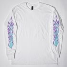 Flames Printed L/S T-Shirt�ʥե졼�ॹ T����ġ˥ۥ磻�ȡߥ֥롼 [a-8708]