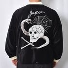 Thrifty Look/Snake & Skull Souvenir Velour Jacket�ʥ���եƥ���å� �����٥˥����㥱�åȡ˥֥�å�/�ԥ� [a-8713]
