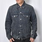 Customized Levi's Black Overdyed Trucker Jacket(�꡼�Х��� �ǥ˥ॸ�㥱�å�)�֥�å�/������L [y-1581]