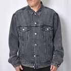 Customized Levi's Black Overdyed Trucker Jacket(�꡼�Х��� �ǥ˥ॸ�㥱�å�)�֥�å�/������L [y-1583]