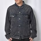 Customized Levi's Black Overdyed Trucker Jacket(�꡼�Х��� �ǥ˥ॸ�㥱�å�)�֥�å�/������XL [y-1590]