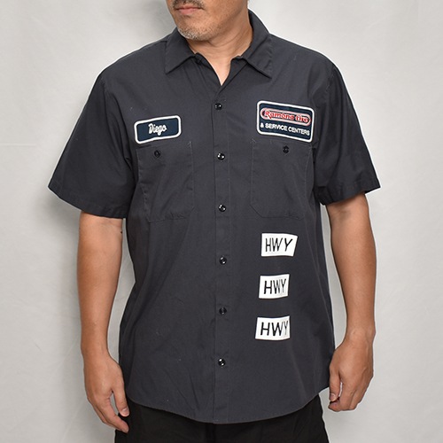 HWY��Us/Limited Hand-Printed S/S Work Shirt�ʥ��������֥�塼�磻�ߥ��� �������ġ˥��㥳����/������L [y-0273]
