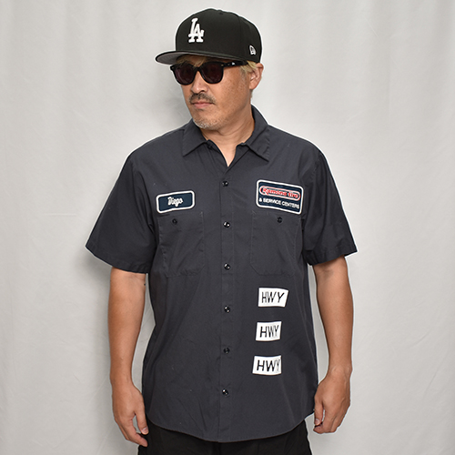HWY��Us/Limited Hand-Printed S/S Work Shirt�ʥ��������֥�塼�磻�ߥ��� �������ġ˥��㥳����/������L [y-0273]