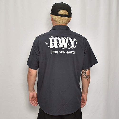 HWY��Us/Limited Hand-Printed S/S Work Shirt�ʥ��������֥�塼�磻�ߥ��� �������ġ˥��㥳����/������L [y-0273]