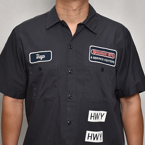 HWY��Us/Limited Hand-Printed S/S Work Shirt�ʥ��������֥�塼�磻�ߥ��� �������ġ˥��㥳����/������L [y-0273]