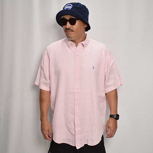 Polo Ralph Lauren/S/S Linen Shirtʥե ͥ󥷥ġ˥饤ȥԥ/XL [z-9113]