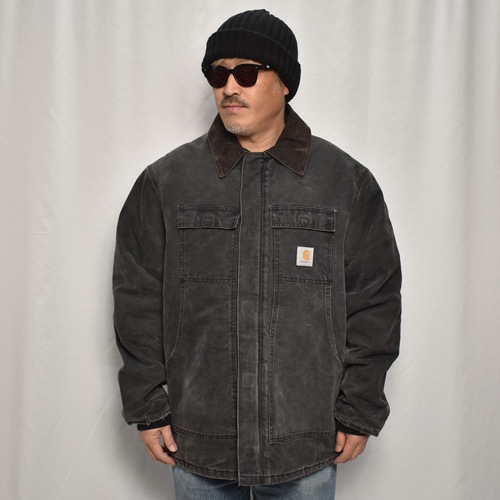 ��Carhartt/Duck Traditional Coat(�����ϡ��� �ȥ�ǥ�����ʥ륳����)�֥�å�/������XL���� [y-0849]