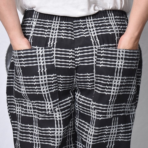 Barbed Wire Checked Easy Pants�ʥС��֥ɥ磻�䡼���������ѥ�ġ˥֥�å��ߥ��졼 [a-8501]