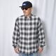 Towncraft/Ombre Checked L/S Rayon Shirt�ʥ����󥯥�ե� �����å�����ġ˥֥�å��ߥۥ磻�� [a-8525]