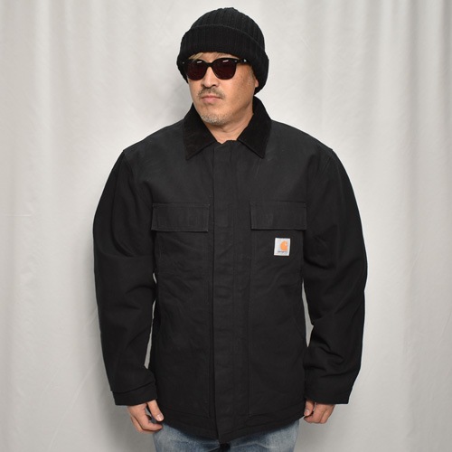 ��Carhartt/Duck Traditional Coat(�����ϡ��� �ȥ�ǥ�����ʥ륳����)�֥�å�/������M [y-0851]