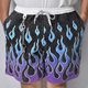 Flames Printed Easy Short Pants�ʥե졼�ॹ�����������硼�ȥѥ�ġ˥֥�å��ߥѡ��ץ�/�֥롼 [a-8622]