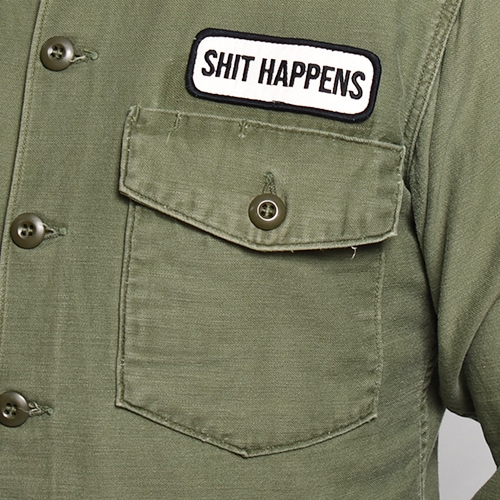 Us Customized US Army Shit Happens L/S Utility Shirt��US�����ߡ� �桼�ƥ���ƥ�����ġ˥��꡼��/����53cm [z-7303]
