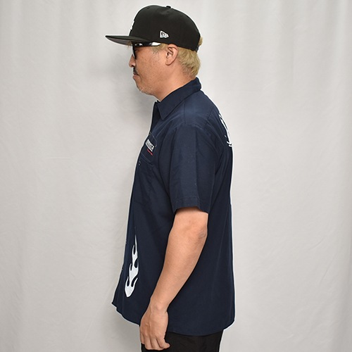 HWYUs/Limited Hand-Printed S/S Work Shirtʥ֥塼磻ߥ ġ˥ͥӡ/L [y-0277]
