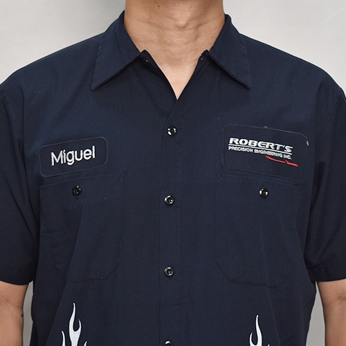 HWYUs/Limited Hand-Printed S/S Work Shirtʥ֥塼磻ߥ ġ˥ͥӡ/L [y-0277]