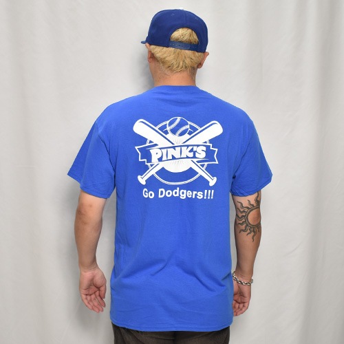 90s 染み込み Dodgers ブルー・クルー Tシャツ Mサイズ ピンク 値下げ