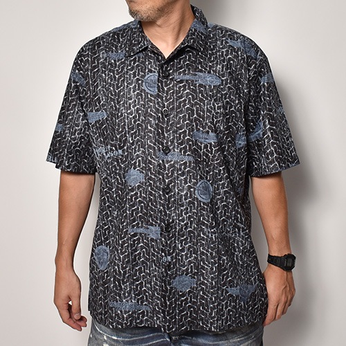 Harley Davidson/Cotton Open Collered S/S Shirt(�ϡ��졼���ӥåɥ��� �����)�֥�å� [a-5207]