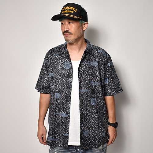 Harley Davidson/Cotton Open Collered S/S Shirt(�ϡ��졼���ӥåɥ��� �����)�֥�å� [a-5207]