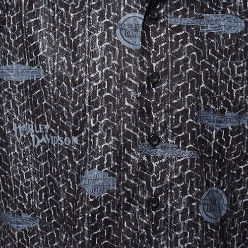 Harley Davidson/Cotton Open Collered S/S Shirt(�ϡ��졼���ӥåɥ��� �����)�֥�å� [a-5207]