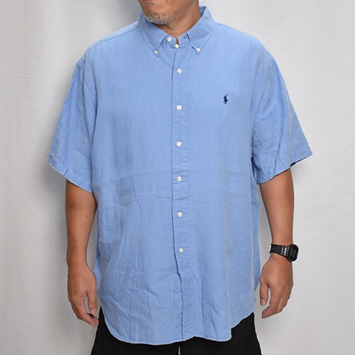 Polo Ralph Lauren/S/S Linen Shirtʥե ͥ󥷥ġ˥饤ȥ֥롼/2XL [z-9117]