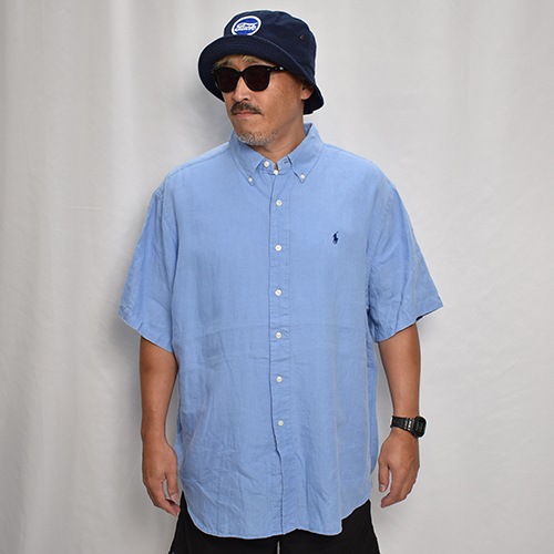Polo Ralph Lauren/S/S Linen Shirtʥե ͥ󥷥ġ˥饤ȥ֥롼/2XL [z-9117]