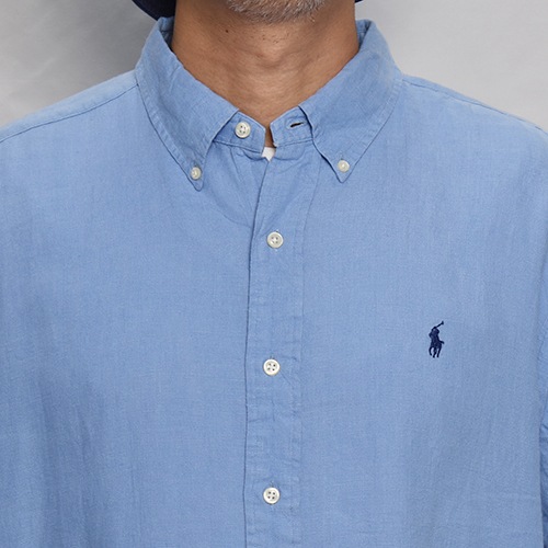Polo Ralph Lauren/S/S Linen Shirtʥե ͥ󥷥ġ˥饤ȥ֥롼/2XL [z-9117]