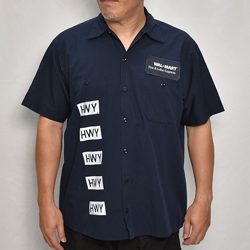 HWYUs/Limited Hand-Printed S/S Work Shirtʥ֥塼磻ߥ ġ˥ͥӡ/L [y-0278]