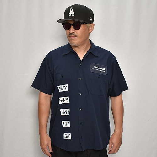 HWYUs/Limited Hand-Printed S/S Work Shirtʥ֥塼磻ߥ ġ˥ͥӡ/L [y-0278]